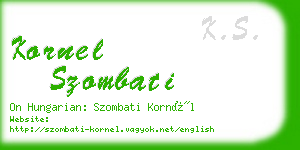 kornel szombati business card